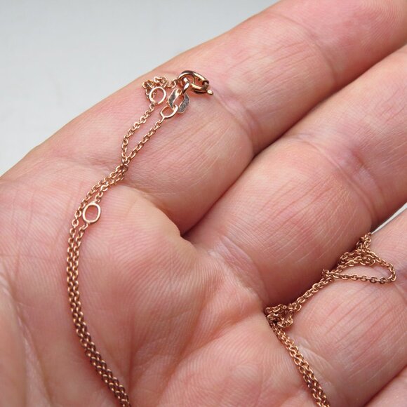 14k Rose Gold *925 Sterling Silver Chain Necklace - Picture 2 of 3